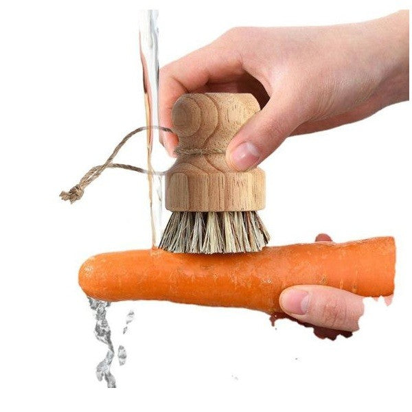 Perie de Curatat Vase si Alimente, Flippy, din Lemn de Fag, 8 x 5 cm, Perie din Sisal, Bej-4