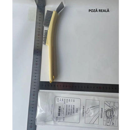Perie de Sarma pentru Bucatarie, Flippy, din Doua Bucati, Maner Lung cu Gaura de Prindere, Peri din Otel, Anti-Reziduu, Anti-Murdarie, 24.5x2.7x6.7cm, Galben-6