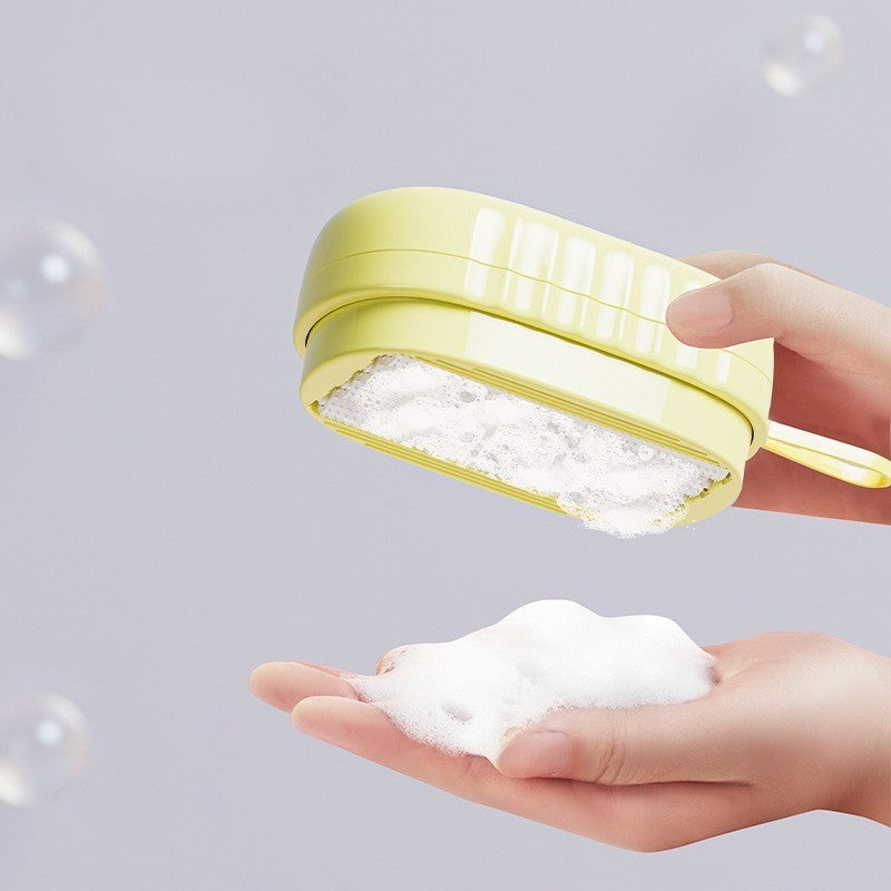 Perie de Spalat Haine, Flippy, cu Dispenser pentru Detergent, 4 Perii de Curatare, din ABS + PS, Galben-4