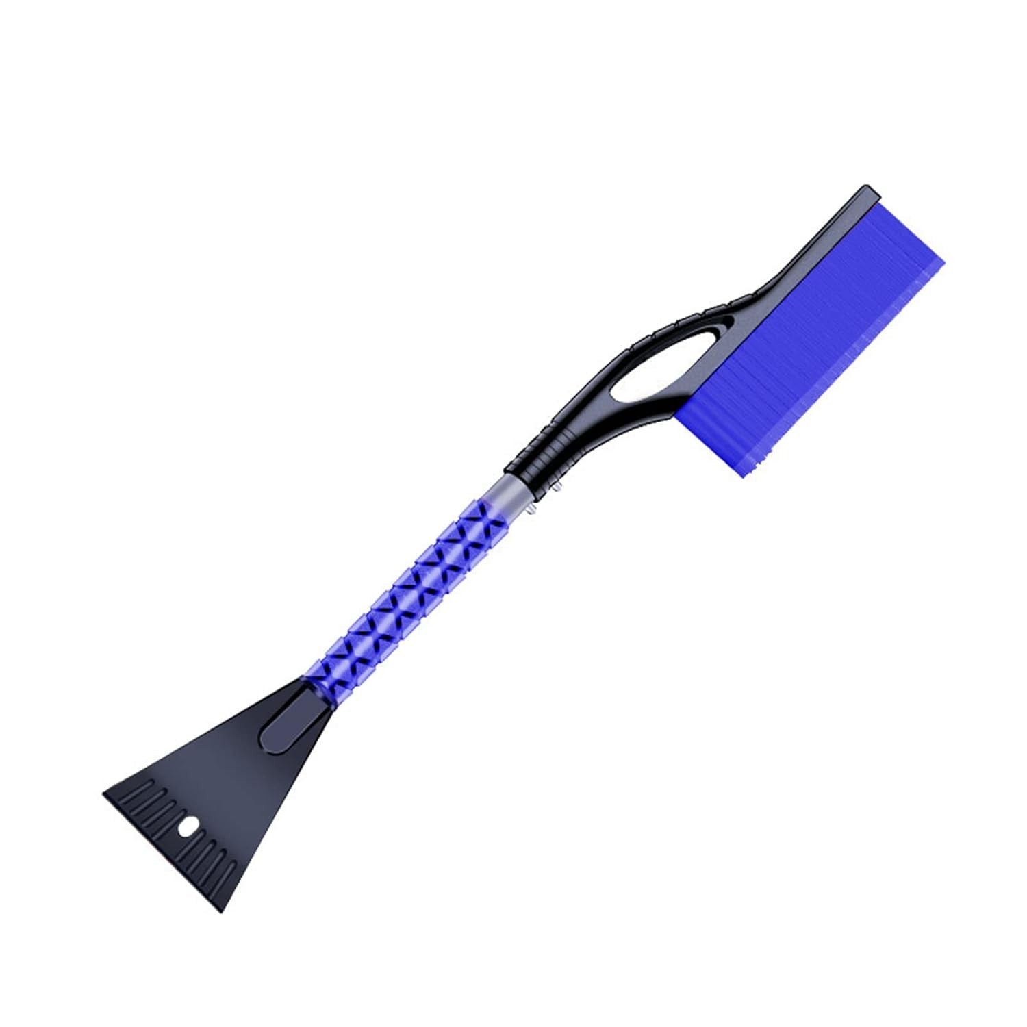 Perie de Zapada cu Racleta pentru Masina, Flippy, Multifunctionala, Demontabila, cu Maner Antiderapant, Aluminiu, Plastic, Fragmentarea Ghetii de pe Parbriz, Solutia pentru Iarna, pentru Dezghetare, 68x24x11.1 cm, Albastru-0