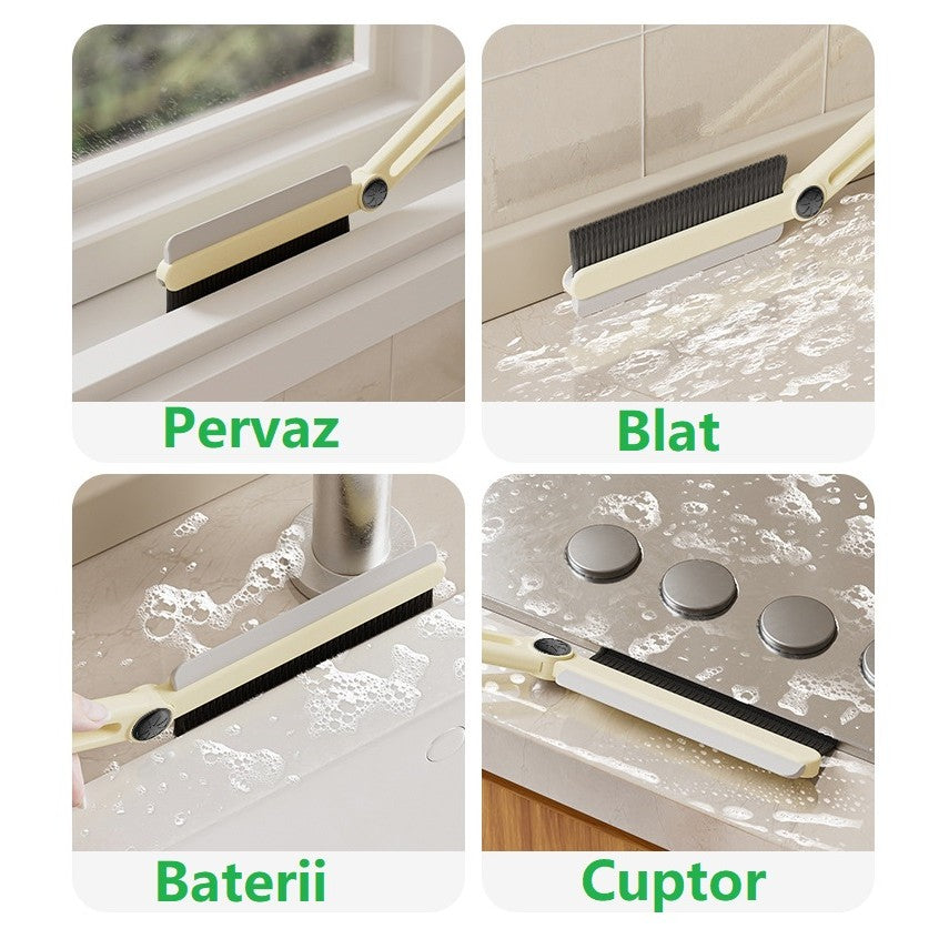 Perie Multifunctionala si Stergator, Flippy, Pentru Spatii Greu Accesibile, 24.7 x 4.5 cm, Alb-3