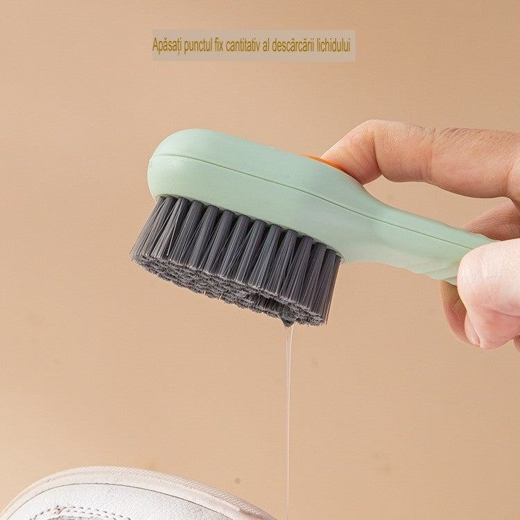 Perie pentru Curatare Incaltaminte cu Recipient pentru Detergent, Flippy, Perie Multifunctionala pentru Incaltaminte si Lenjerie, cu Peri Moi, Fara Deteriorare, 17.3 x 4.5 x 6 cm, Culoare Verde-2