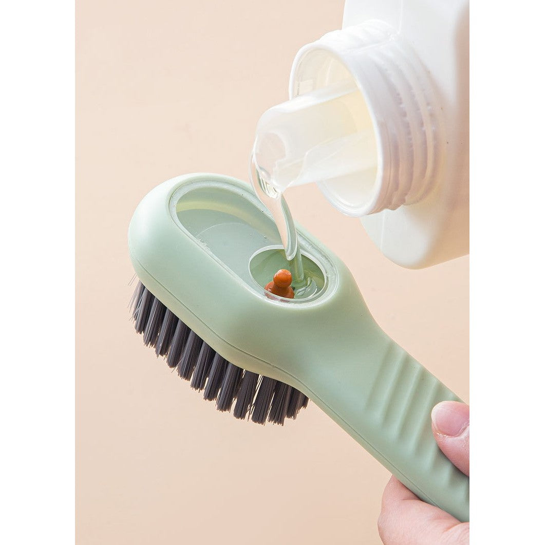 Perie pentru Curatare Incaltaminte cu Recipient pentru Detergent, Flippy, Perie Multifunctionala pentru Incaltaminte si Lenjerie, cu Peri Moi, Fara Deteriorare, 17.3 x 4.5 x 6 cm, Culoare Verde-3