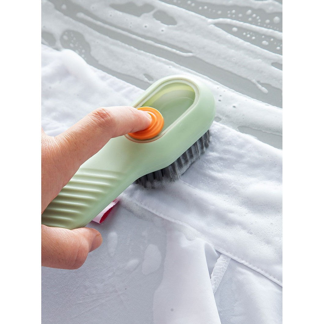 Perie pentru Curatare Incaltaminte cu Recipient pentru Detergent, Flippy, Perie Multifunctionala pentru Incaltaminte si Lenjerie, cu Peri Moi, Fara Deteriorare, 17.3 x 4.5 x 6 cm, Culoare Verde-5