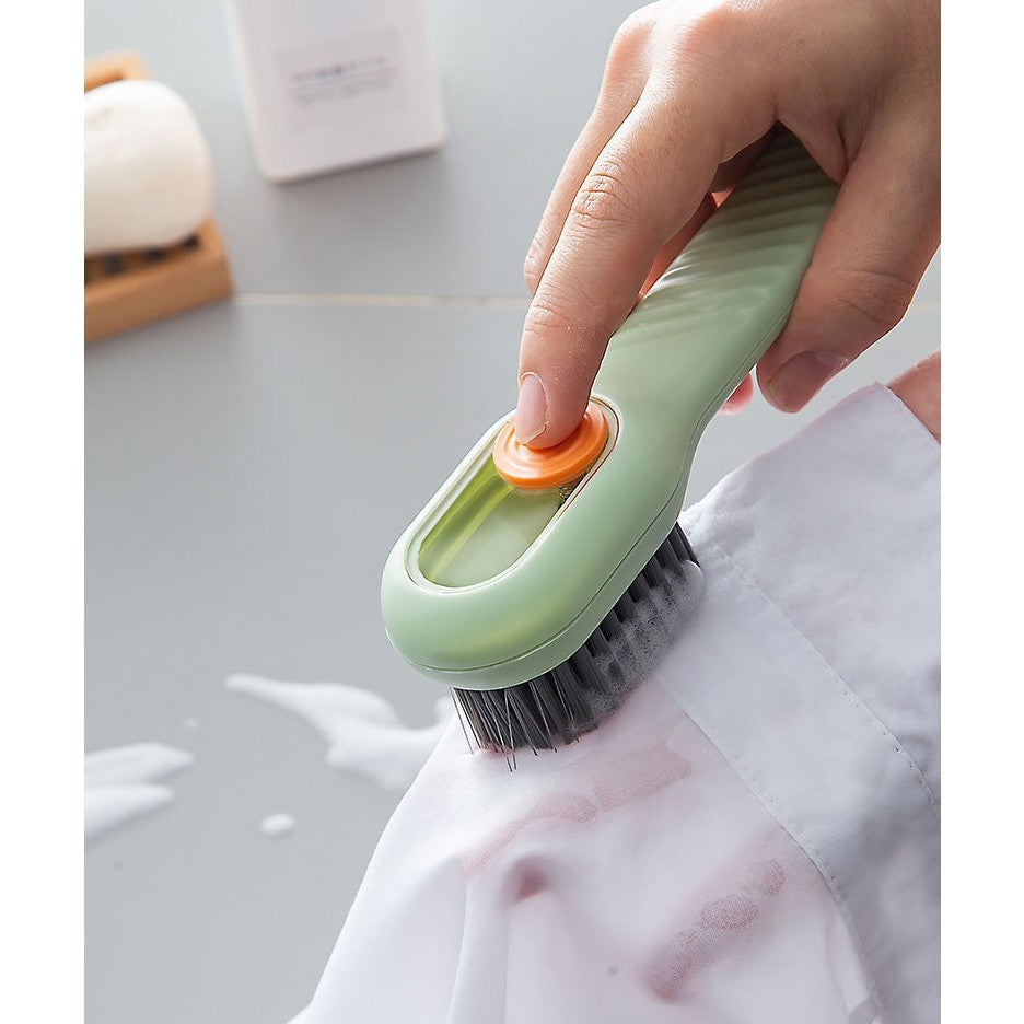 Perie pentru Curatare Incaltaminte cu Recipient pentru Detergent, Flippy, Perie Multifunctionala pentru Incaltaminte si Lenjerie, cu Peri Moi, Fara Deteriorare, 17.3 x 4.5 x 6 cm, Culoare Verde-6
