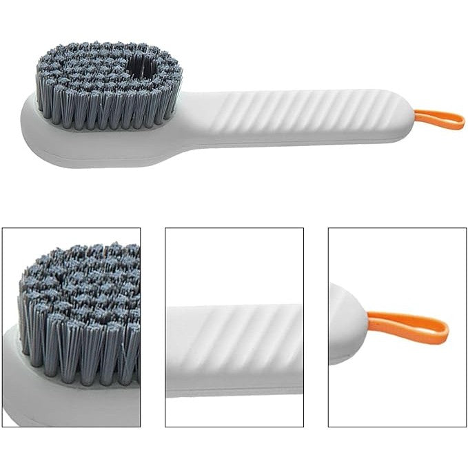 Perie pentru Curatare Incaltaminte cu Recipient pentru Detergent, Flippy, Perie Multifunctionala pentru Incaltaminte si Lenjerie, cu Peri Moi, Fara Deteriorare, 17.3 x 4.5 x 6 cm, Culoare Alb-4