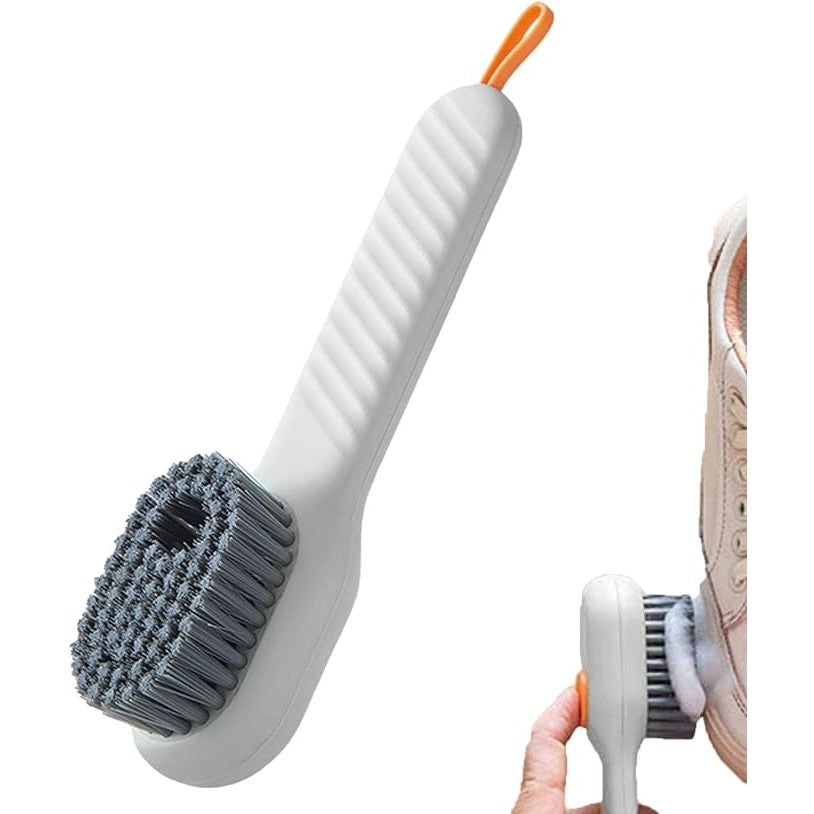Perie pentru Curatare Incaltaminte cu Recipient pentru Detergent, Flippy, Perie Multifunctionala pentru Incaltaminte si Lenjerie, cu Peri Moi, Fara Deteriorare, 17.3 x 4.5 x 6 cm, Culoare Alb-6