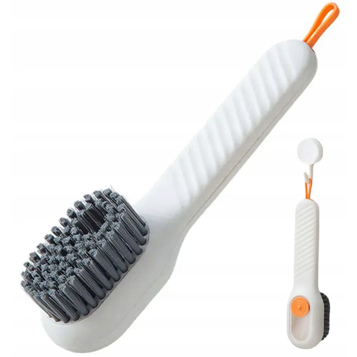 Perie pentru Curatare Incaltaminte cu Recipient pentru Detergent, Flippy, Perie Multifunctionala pentru Incaltaminte si Lenjerie, cu Peri Moi, Fara Deteriorare, 17.3 x 4.5 x 6 cm, Culoare Alb-7