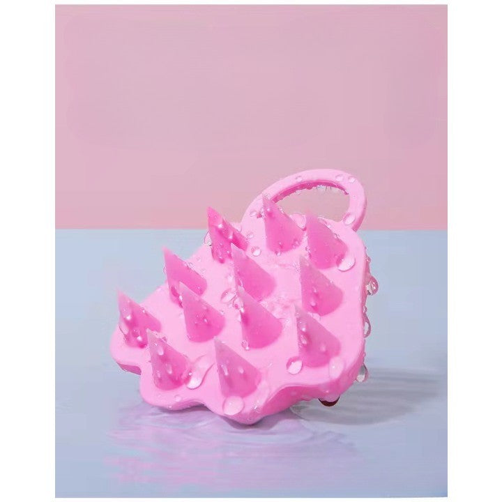 Perie pentru Masajul Scalpului, Perie pentru Sampon, Labuță de Pisică, Dimensiune 7x8 cm, Curatarea si Mentinerea Curata a Parului, Roz-2