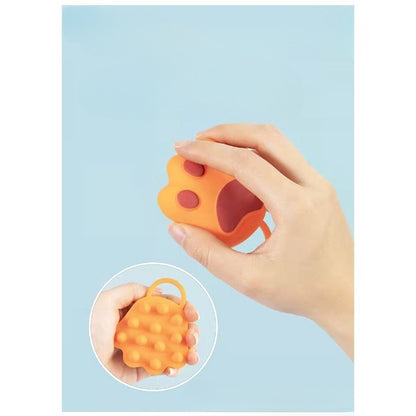 Perie pentru Masajul Scalpului, Perie pentru Sampon, Labuță de Pisică, Dimensiune 7x8 cm, Curatarea si Mentinerea Curata a Parului, Portocaliu-1