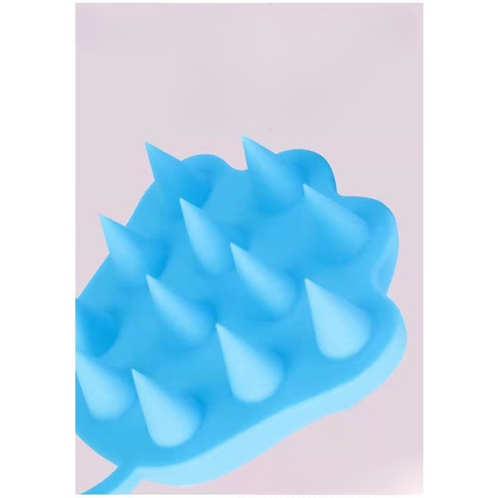 Perie pentru Masajul Scalpului, Perie pentru Sampon, Labuță de Pisică, Dimensiune 7x8 cm, Curatarea si Mentinerea Curata a Parului, Albastru-3