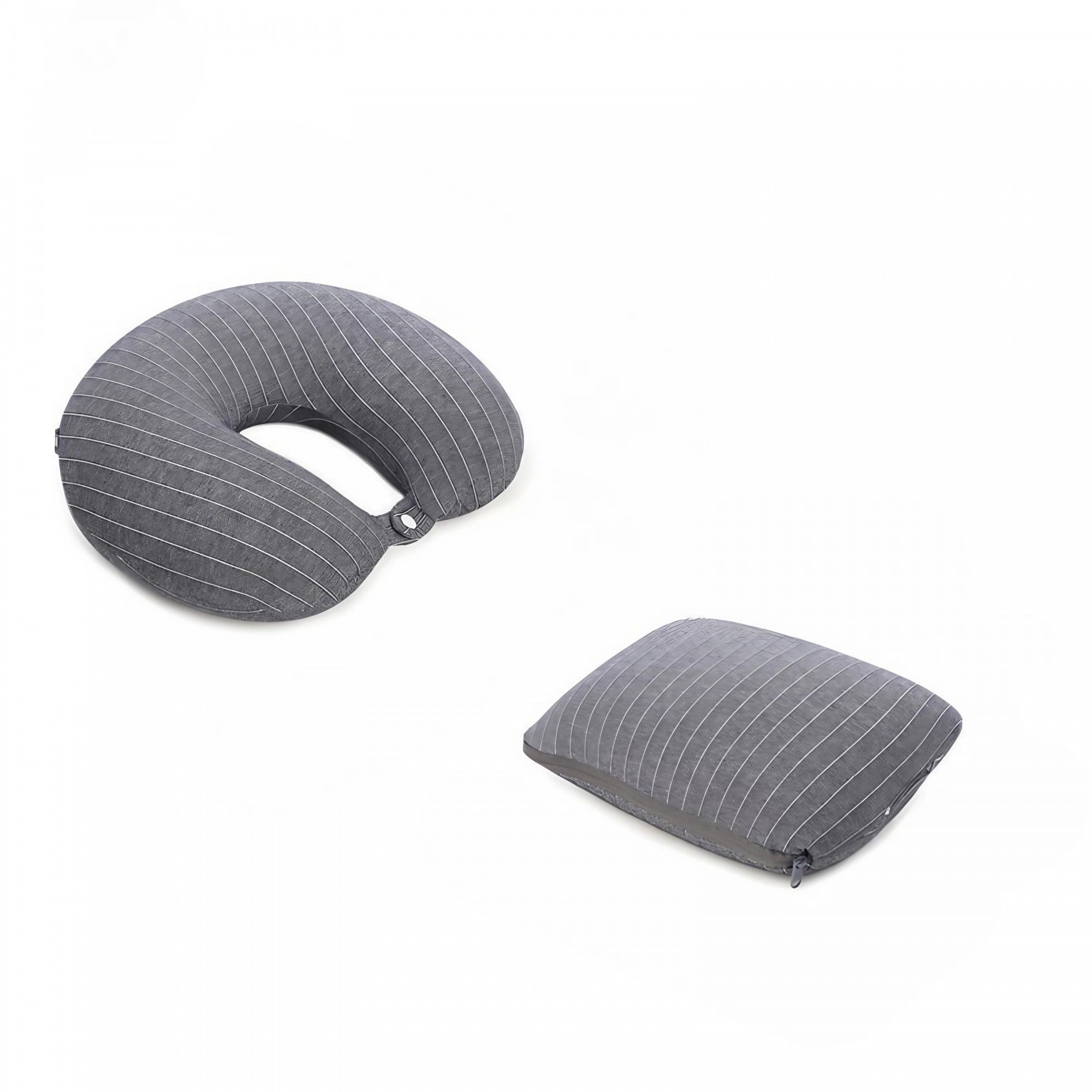 Perna de calatorie, Flippy , 2 in 1, cu Particule de Spuma cu Memorie, Gri-1