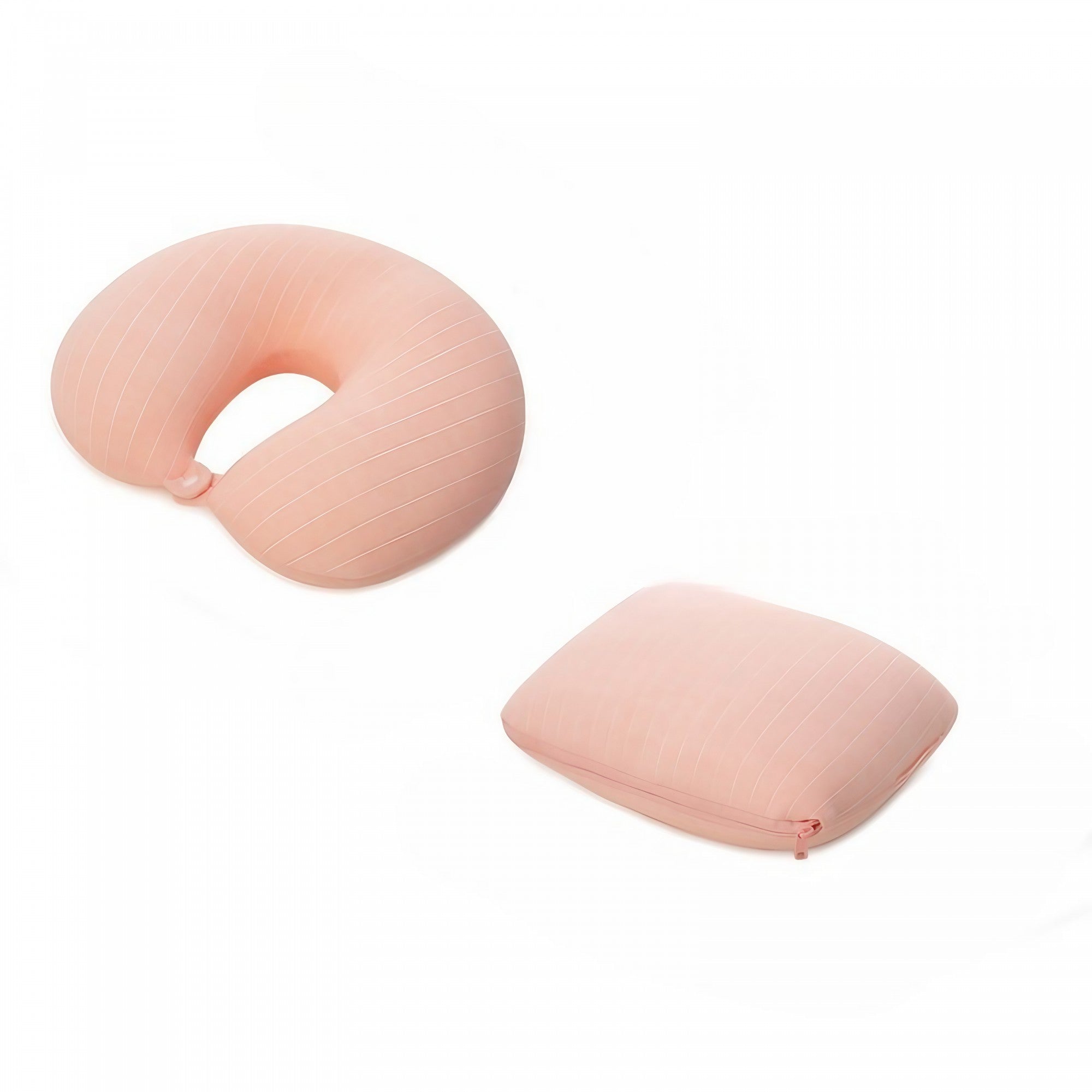 Perna de calatorie, Flippy , 2 in 1, cu Particule de Spuma cu Memorie, Roz-5