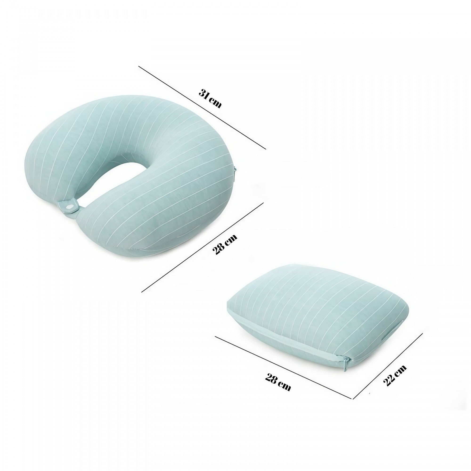 Perna de calatorie, Flippy , 2 in 1, cu Particule de Spuma cu Memorie, Verde-1