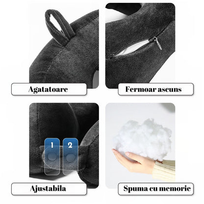 Perna de Calatorie, Flippy, Pentru Gat, din Bumbac, cu 4 Cocoase, Ajustabila, Maro-3