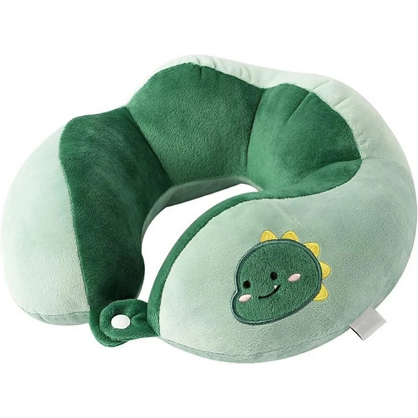 Perna de Calatorie, Flippy, Pentru Gat si Cap, Umplutura din Bumbac, 28x28x10 cm, cu Model Brodat Dinozaur, Verde-0