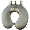Perna de Calatorie in Forma de U, Flippy, Pentru Gat si Cap, Umplutura din Spuma cu Memorie, 30x30 cm, Model Husky, Accesoriu de Voiaj, Birou, Masina, Sistem Prindere Capse, Gri-4