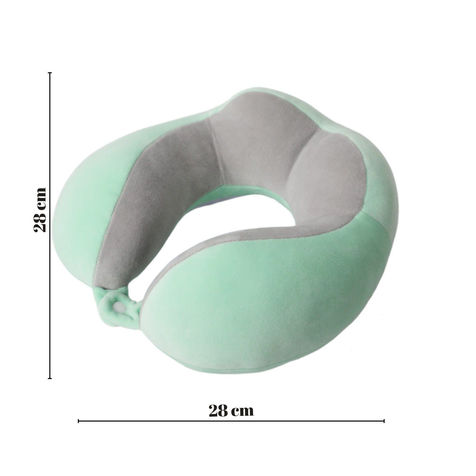 Perna de Voiaj Flippy, Pentru Gat, din Bumbac, 4 Cocoase Pentru Confort, Accesoriu de Voiaj, Birou, Masina, Sistem Prindere Capse, Verde-1