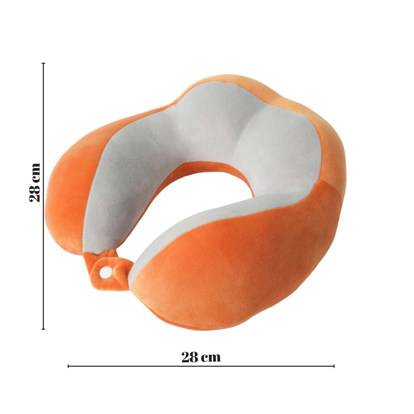 Perna de Voiaj Flippy, Pentru Gat, din Bumbac, 4 Cocoase Pentru Confort, Accesoriu de Voiaj, Birou, Masina, Sistem Prindere Capse, Portocaliu-1