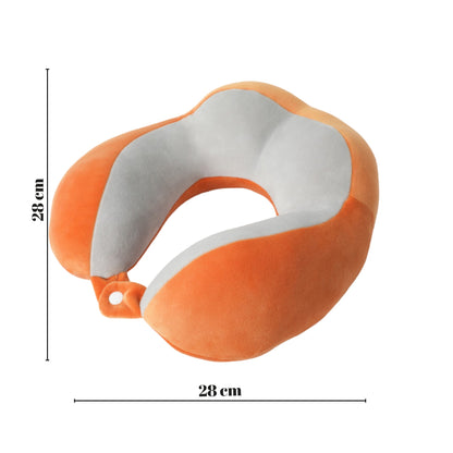 Perna de Voiaj Flippy, Pentru Gat, din Bumbac, 4 Cocoase Pentru Confort, Accesoriu de Voiaj, Birou, Masina, Sistem Prindere Capse, Portocaliu-1