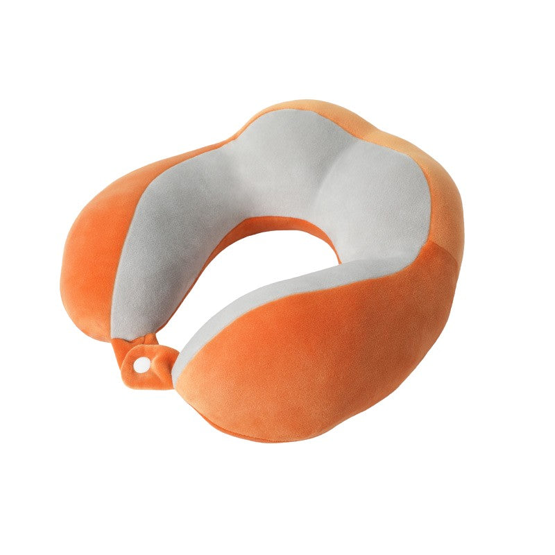 Perna de Voiaj Flippy, Pentru Gat, din Bumbac, 4 Cocoase Pentru Confort, Accesoriu de Voiaj, Birou, Masina, Sistem Prindere Capse, Portocaliu-0