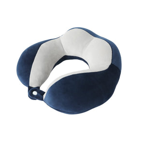 Perna de Voiaj Flippy, Pentru Gat, din Bumbac, 4 Cocoase Pentru Confort, Accesoriu de Voiaj, Birou, Masina, Sistem Prindere Capse, Albastru-0