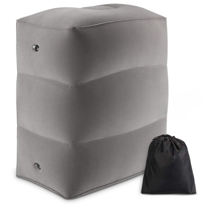 Perna Gonflabila Multifunctionala, Flippy, pentru Picioare, Cap, 3 Straturi, Inaltime Reglabila, 17.8 x 25.4 x 42.9 cm, Gri Inchis-0