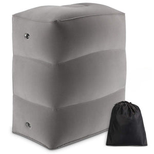 Perna Gonflabila Multifunctionala, Flippy, pentru Picioare, Cap, 3 Straturi, Inaltime Reglabila, 17.8 x 25.4 x 42.9 cm, Gri Inchis-0