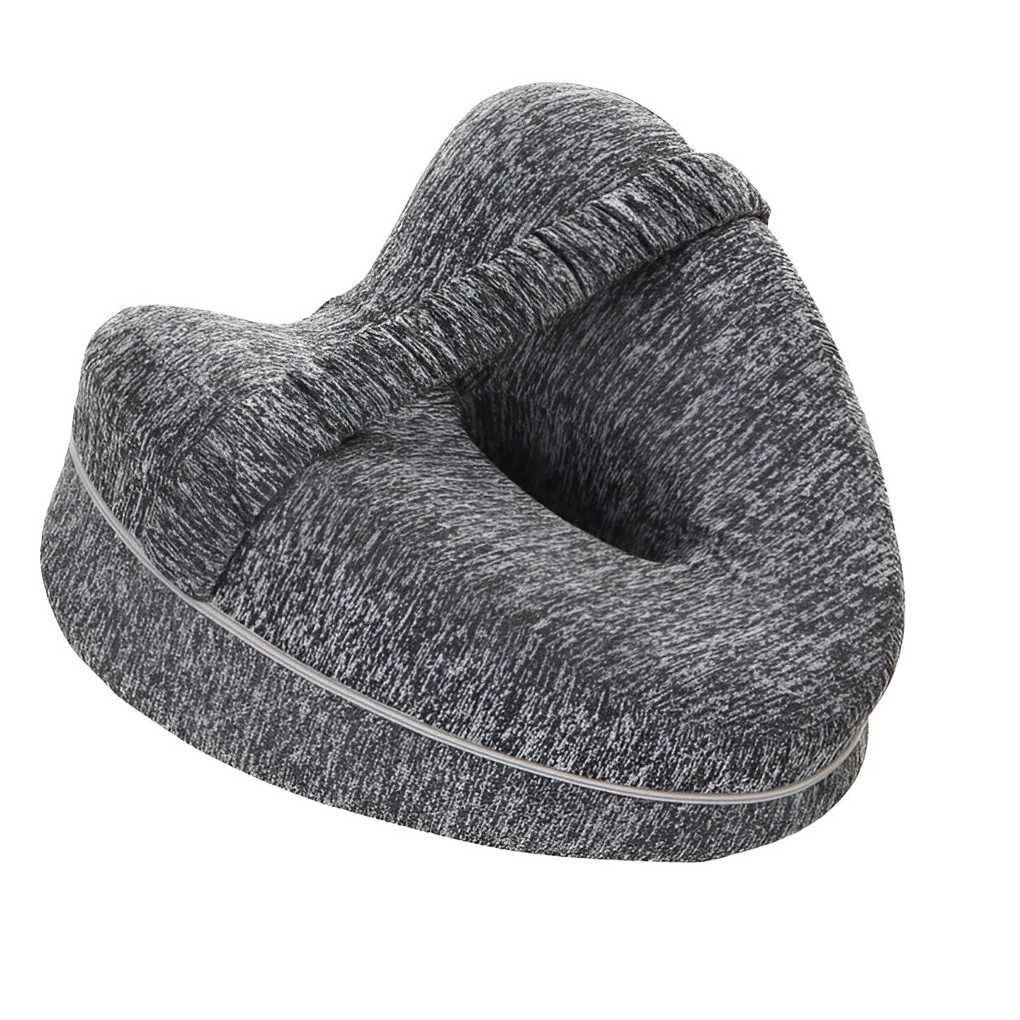 Perna Ortopedica pentru Picioare, Flippy, Multifunctionala, Confortabilă, in Forma de Inima, Spuma cu Memorie, Curea Anti-cadere, 25x23x13 cm, Gri-9