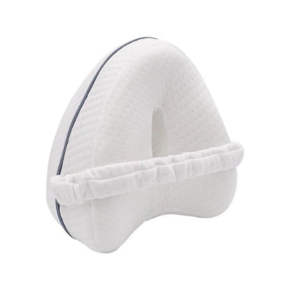 Perna Ortopedica pentru Picioare, Flippy, Multifunctionala, Confortabilă, in Forma de Inima, Spuma cu Memorie, Curea Anti-cadere, 25x23x13 cm, Alb-3