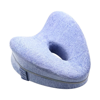 Perna Ortopedica pentru Picioare, Flippy, Multifunctionala, Confortabilă, in Forma de Inima, Spuma cu Memorie, Curea Anti-cadere, 25x23x13 cm, Albastru-1