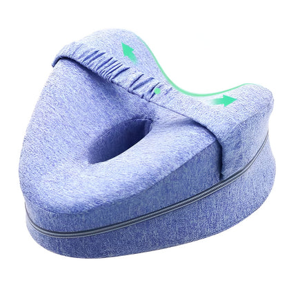 Perna Ortopedica pentru Picioare, Flippy, Multifunctionala, Confortabilă, in Forma de Inima, Spuma cu Memorie, Curea Anti-cadere, 25x23x13 cm, Albastru-7