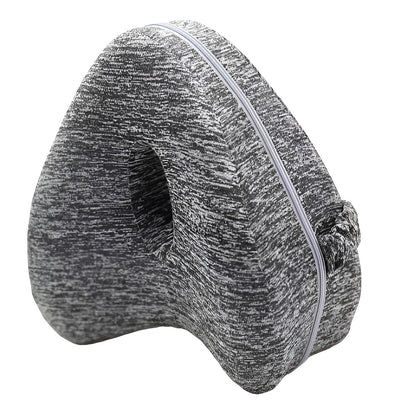 Perna Ortopedica pentru Picioare, Flippy, Multifunctionala, Confortabilă, in Forma de Inima, Spuma cu Memorie, Curea Anti-cadere, 25x23x13 cm, Gri-0
