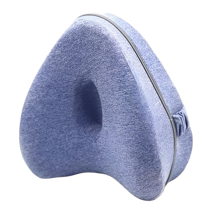Perna Ortopedica pentru Picioare, Flippy, Multifunctionala, Confortabilă, in Forma de Inima, Spuma cu Memorie, Curea Anti-cadere, 25x23x13 cm, Albastru-0