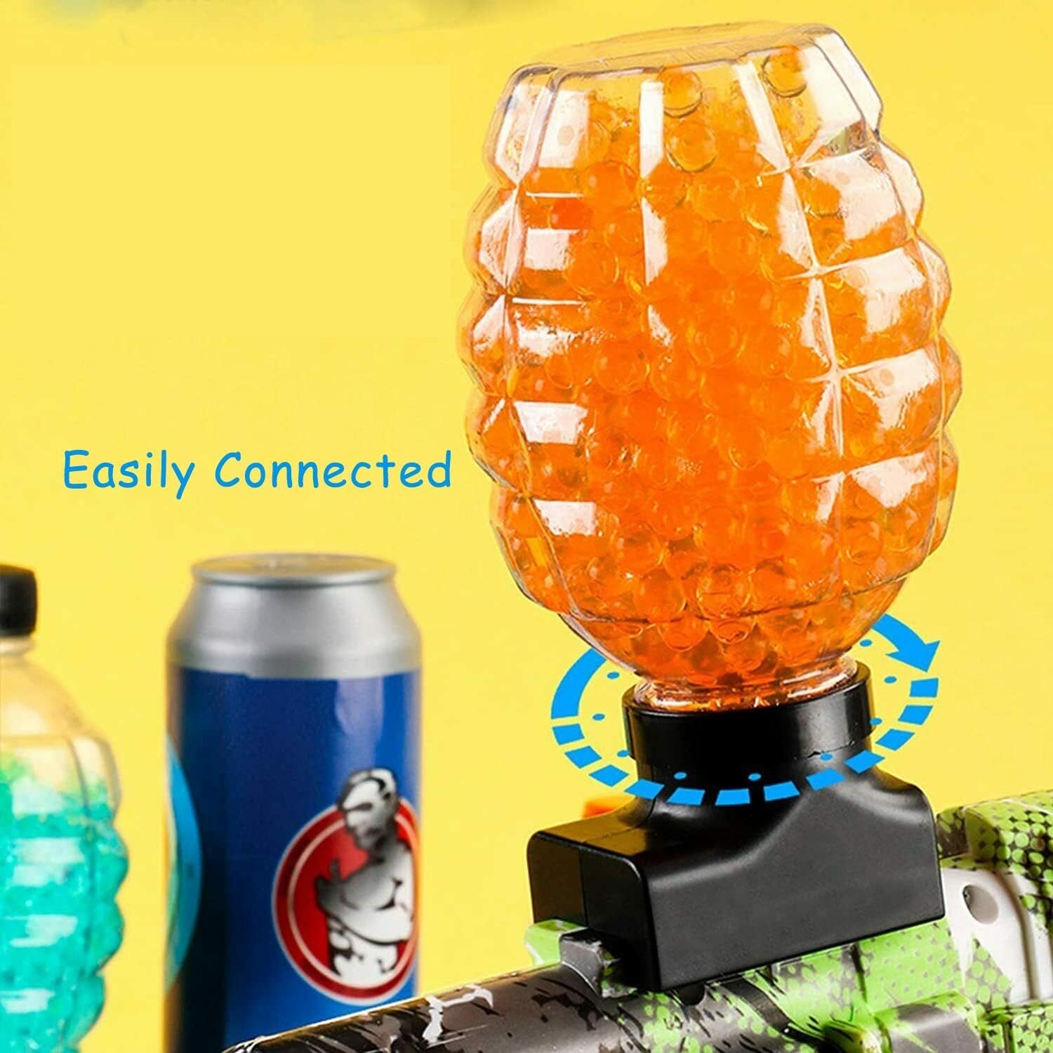 Munitie, Flippy, 20.000 Bile Gel pentru pistoale de jucarie Gel Blaster, Sticla Ananas 10.5x6.5 mm, Albastru-5