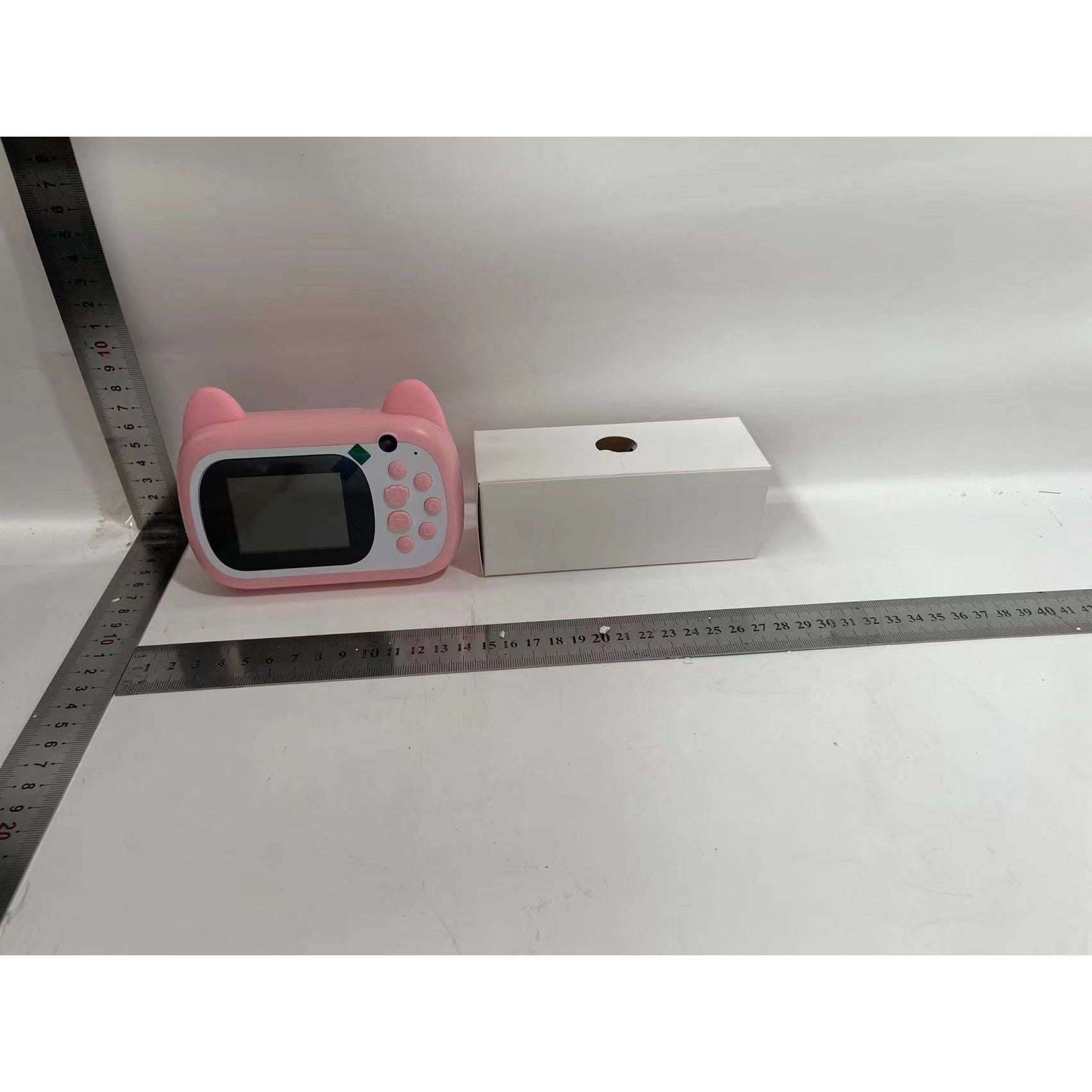 Camera Instantanee pentru Copii, Flippy, cu Functie de Printare, cablu USB-C, Bluetooth, compatibil iOS/Android, Imprimare APP, Model Pisica Smiley Face, Roz-1