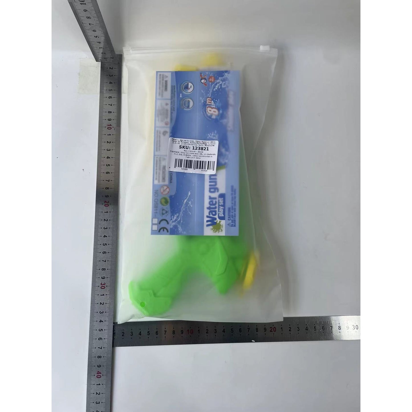 Pistol cu Apa pentru Copii, Flippy, Rezervor 300ml, Maner de Transport, Pentru Piscina/Plaja, Lungime 31.5 cm, Jucarie Distractiva, 3ani+, Albastru/Alb-3