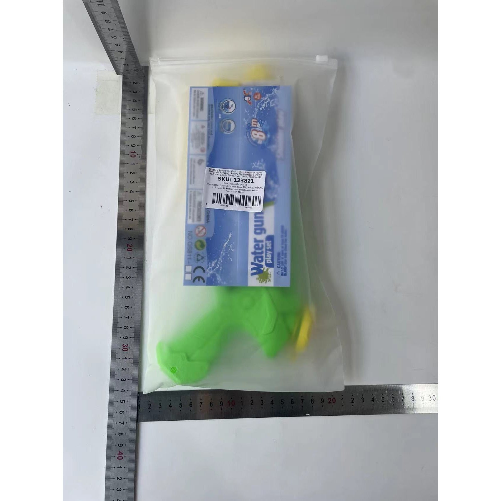 Pistol cu Apa pentru Copii, Flippy, Rezervor 300ml, Maner de Transport, Pentru Piscina/Plaja, Lungime 31.5 cm, Jucarie Distractiva, 3ani+, Albastru/Alb-3
