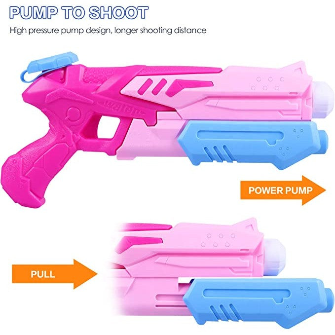 Pistol cu Apa pentru Copii, Rezervor, Pentru Piscina/Plaja, Flippy, 6ani+,  Roz, 300ML-1