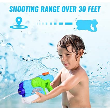 Pistol cu Apa pentru Copii, Rezervor, Pentru Piscina/Plaja, Flippy, 6ani+,  Verde/Albastru, 550ML-2