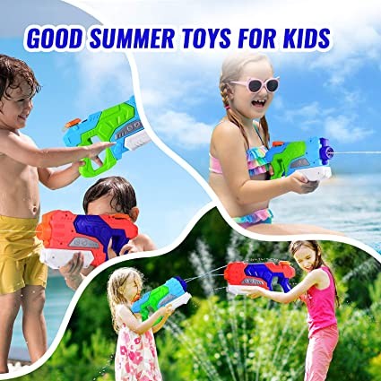 Pistol cu Apa pentru Copii, Rezervor, Pentru Piscina/Plaja, Flippy, 6ani+,  Verde/Albastru, 550ML-3