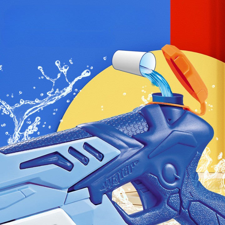 Pistol cu Apa pentru Copii, Flippy, Rezervor 300ml, Maner de Transport, Pentru Piscina/Plaja, Lungime 31.5 cm, Jucarie Distractiva, 3ani+, Albastru/Alb-1