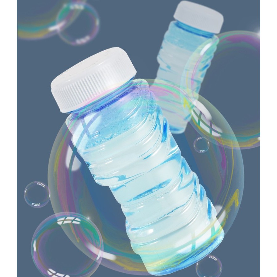 Pistol pentru Baloane de Sapun, Flippy, 132 de Gauri, Lumini Colorate, Tavita, Lichid, Baterie de Li, Cablu de Incarcare, 25cm x 13cm x 26cm, Albastru-3