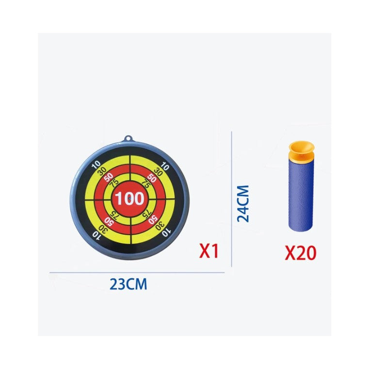 Jucaruie cu Lansator pentru Copii, Flippy, Lanseaza Manual, Tinta, Avion, 20 de Gloante din Material Moale, Joc Interactiv, 24x23.5x6.3 cm, Gri-2