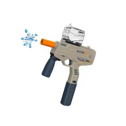 Mitraliera de jucarie electrica Flippy cu bile de hidrogen de gel, gun bluster, tragere in rafala, varsta peste 6 ani, ochelari de protectie,  5000 de bile incluse, cablu de incarcare, 40.1 x 31.6 cm, Mp9, crem-4