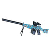 Mitraliera de jucarie electrica Flippy cu bile de hidrogen de gel, gun bluster, tragere in rafala, varsta peste 6 ani, ochelari de protectie, 5000 de bile incluse, cablu de incarcare, 28x31 cm, ST, albastru-0