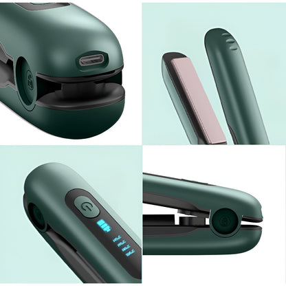 Placa de Par fara Fir, Flippy, Adaptor Tip C, 4 Trepte de Temperatura, Tensiune 5V, Capacitate Baterie 5000 mAh, Indreptat, Ondulat, 23.5x3.3x4.5 cm, Verde-1