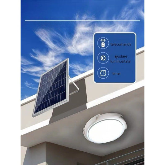 Plafoniera solara Flippy, 50 W, diametru 200 MM, cu telecomanda, lungime prelungitor 4.6 m alb rece-1