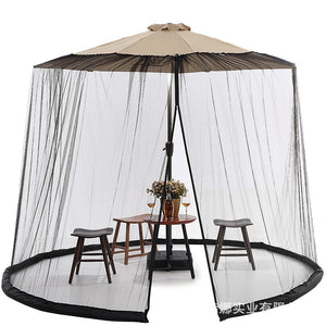 Plasa anti-tantari si insecte Flippy, pentru umbrela de soare, inaltime 2.4 m, diametru 3.8 metri, circumferinta negru-0
