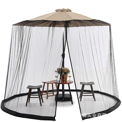 Plasa anti-tantari si insecte Flippy, pentru umbrela de soare, inaltime 2.4 m, diametru 3.8 metri, circumferinta negru-0